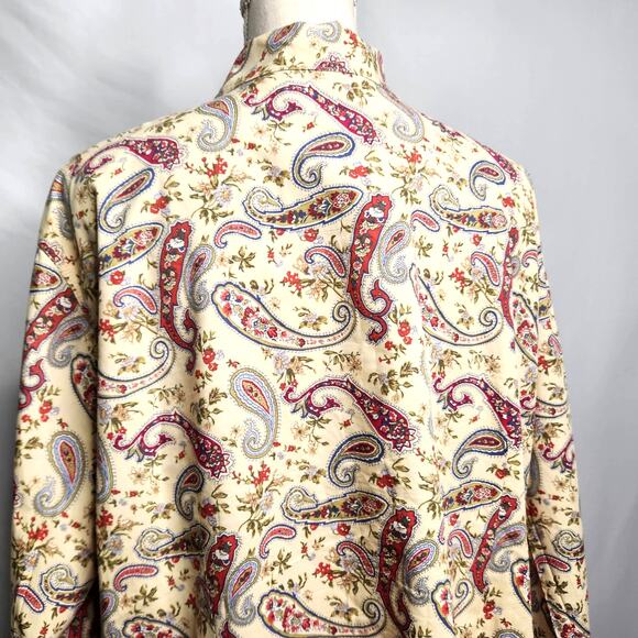 Elizabeth by Liz Claiborne Paisley Snap Front Top Plus Size 18 Vintage Cotton - Picture 4 of 16